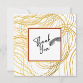 Chic Simple White Gold und Black Text Dankeskarte (Vorderseite)