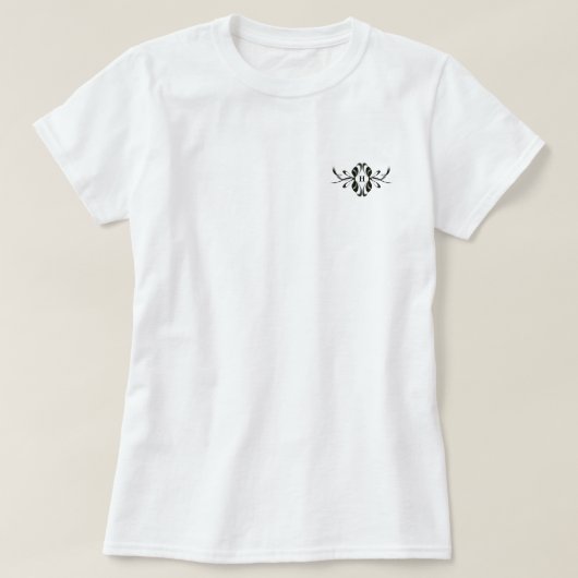 Chic Simplizität: Personalisiertes Bow Monogramm T-Shirt (Design vorne)