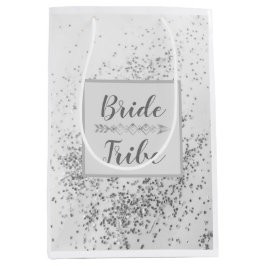 Chic Siver Confetti Bride Tribe Mittlere Geschenktüte