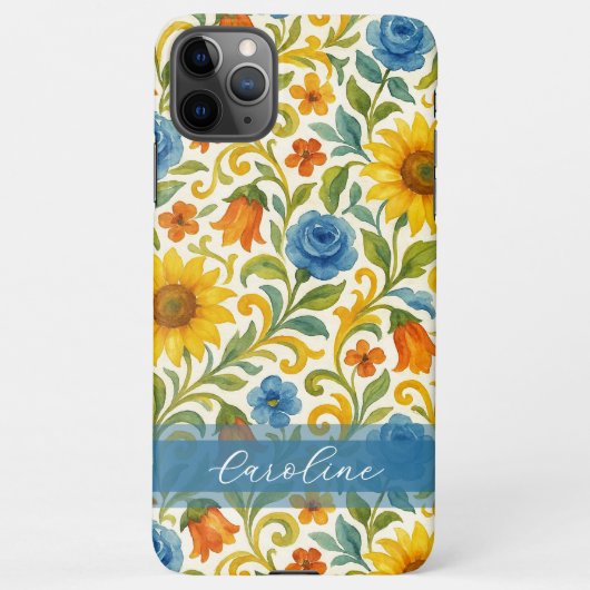 Chic sizilian farbenfrohe Blätter Blumenmuster iPhone Hülle (Rückseite)