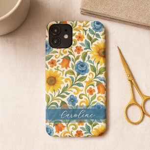 Chic sizilian farbenfrohe Blätter Blumenmuster iPhone 11Pro Max Hülle
