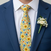 Chic sizilian farbenfrohe Blätter Blumenmuster Krawatte