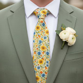 Chic sizilian farbenfrohe Blätter Blumenmuster Krawatte