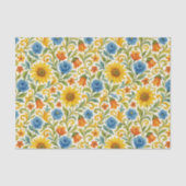 Chic sizilian farbenfrohe Blätter Blumenmuster Seidenpapier (Vorderseite)