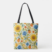Chic sizilian farbenfrohe Blätter Blumenmuster Tasche (Rückseite)