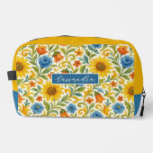Chic sizilian farbenfrohe Blätter Blumenmuster Waschbeutel (Vorderseite)