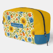 Chic sizilian farbenfrohe Blätter Blumenmuster Waschbeutel (Rechte Ecke)
