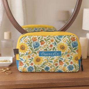 Chic sizilian farbenfrohe Blätter Blumenmuster Waschbeutel