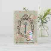 Chic Skelett neues Zuhause Housewarming Party Einladung (Stehend Vorderseite)