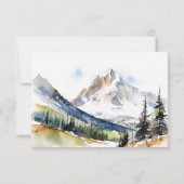 Chic Ski Mountain Telluride Colorado Hochzeit RSVP Karte (Rückseite)