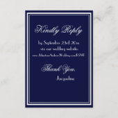 Chic Skript einfache Hochzeitswebsite UAWG navy bl Begleitkarte (Vorderseite)