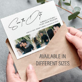 Chic Skript Foto MINI SIZE Hochzeit speichern Sie  Mitteilungskarte