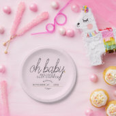 Chic Skript goldenes Herz Mädchen Dusche oh Baby Pappteller (Party)