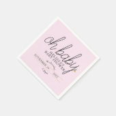 Chic Skript goldenes Herz Mädchen Dusche oh Baby Serviette (Ecke)