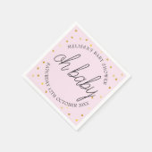 Chic Skript goldenes Herz Mädchen Dusche oh Baby Serviette (Ecke)