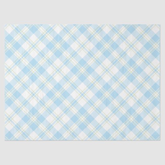 Chic Sky Blue and White Karo Tissue Paper Seidenpapier (Vorderseite)