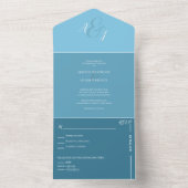 Chic Sky Blue Wedding All In One Einladung (Innen Boden)