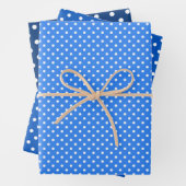 Chic Sky Blues White Polka Dots Muster Geschenkpapier Set (Beispiel)