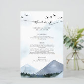 Chic Slate Blue Mountains Skriptmenü Hochzeit (Stehend Vorderseite)