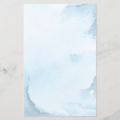 Chic Slate Blue Mountains Skriptmenü Hochzeit (Rückseite)