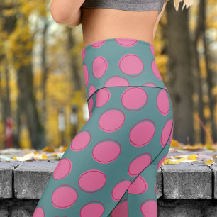 Chic Slate Gray Polka Dot Pattern Yoga Capri Leggings
