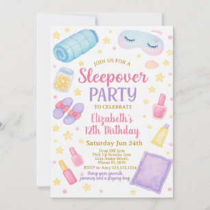 Chic Sleepover Einladung zum Geburtstag