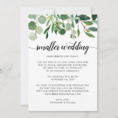 Chic Small Wedding Downsize Change Plans Ankündigung (Vorderseite)