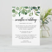 Chic Small Wedding Downsize Change Plans Ankündigung (Stehend Vorderseite)