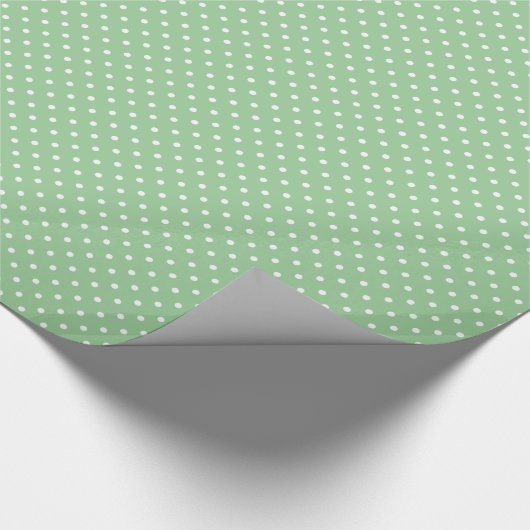 Chic Small White Polka Punkte Apfel grün Geschenkpapier (Ecke)