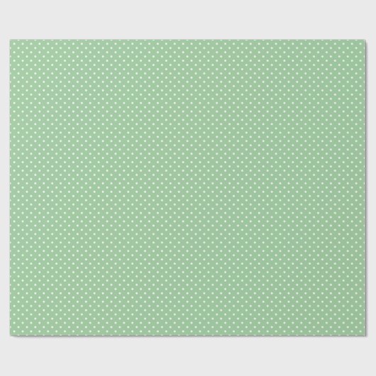 Chic Small White Polka Punkte Apfel grün Geschenkpapier (Flach)