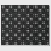 Chic Small White Polka Punkte schwarzer Hintergrun Geschenkpapier (Flach)
