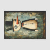 Chic Snow Person, Top Hat, Bow Krawatte BA5 Decoup Seidenpapier (Vorderseite)