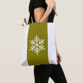 Chic Snowflake Alpine Blaue weiße vertikale Streif Tasche (Von Nahem)