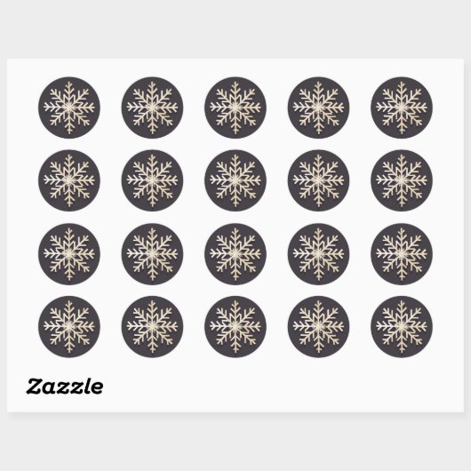 Chic Snowflake Holiday Round Sticker (Blatt)