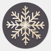 Chic Snowflake Holiday Round Sticker (Vorderseite)