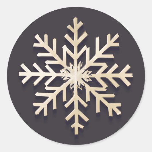 Chic Snowflake Holiday Round Sticker (Vorderseite)