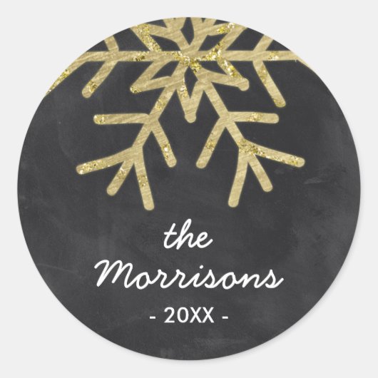 Chic Snowflake | Imitate Goldreisport Runder Aufkleber (Vorderseite)