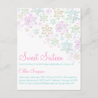 Chic Snowflake Sweet16 Einladung