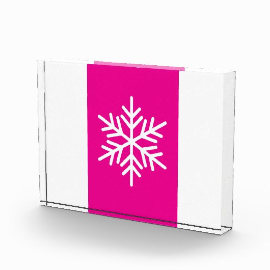 Chic Snowflake Vertikal Bright Pink White Stripes Fotoblock (Rechts)