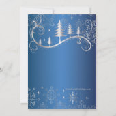Chic Snowflakes Weihnachtsbaume Weihnachtsfeier Einladung (Rückseite)