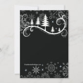 Chic Snowflakes Weihnachtsbaume Weihnachtsfeier Einladung (Rückseite)