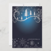 Chic Snowflakes Weihnachtsbaumen Feiertag Party Einladung (Rückseite)