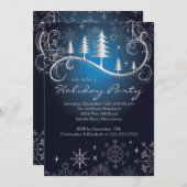 Chic Snowflakes Weihnachtsbaumen Feiertag Party Einladung (Vorne/Hinten)