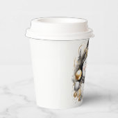 Chic Snowman: Black and Gold Holiday Charm Pappbecher (Rechts)