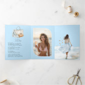 Chic Social Beach Club Autumn Bachelorette Weekend Dreifach Gefaltete Einladung (Innenseite)