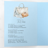 Chic Social Beach Club Autumn Bachelorette Weekend Dreifach Gefaltete Einladung (Innen Erste Seite)