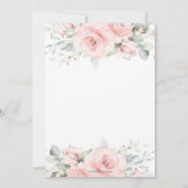 Chic Soft Blush Pink Blumengrün Hochzeit Einladung (Rückseite)