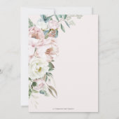 Chic Soft Blush Pink Elfenbein Blumenzehen Einladung (Rückseite)