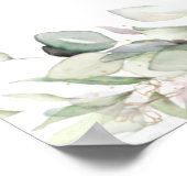 Chic Soft Blush Pink Roses Blumenzange Begrüßung Poster (Ecke)