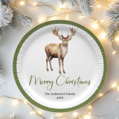 Chic Soft Earth Tone Christmas Personalized Dinner Pappteller